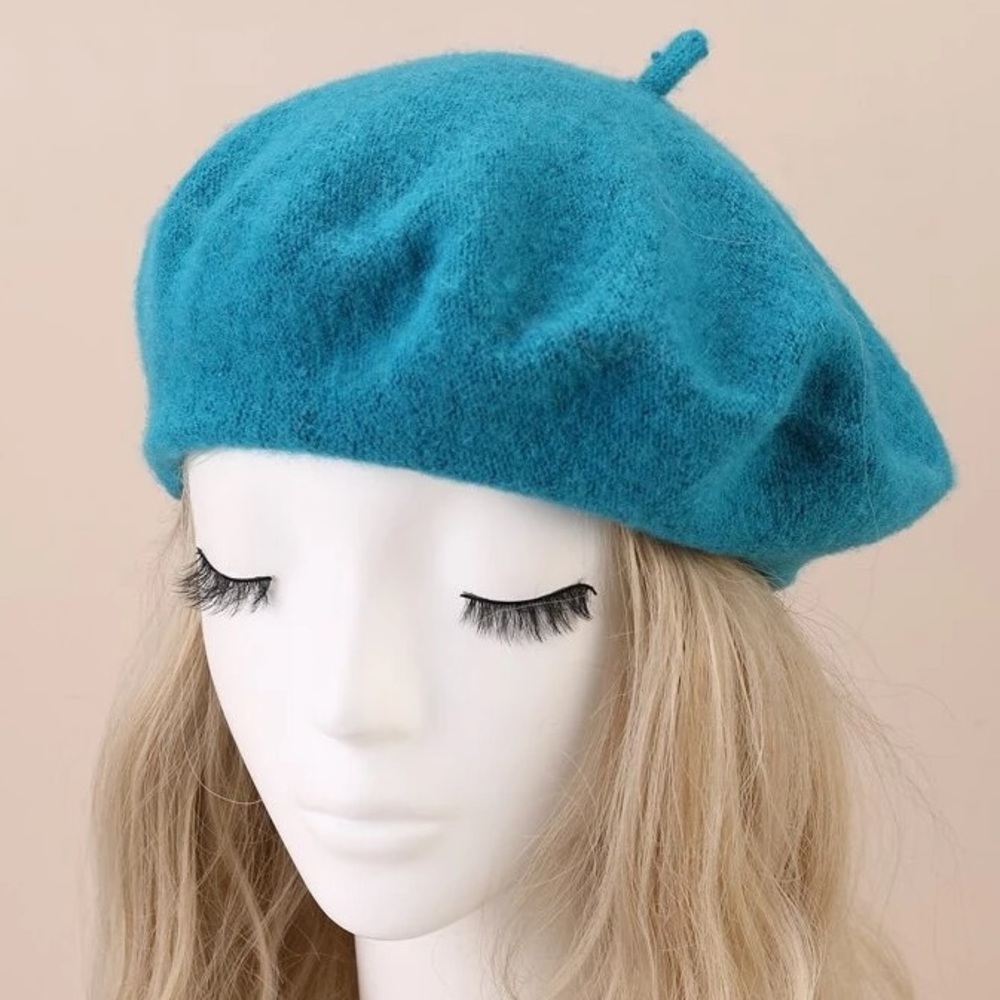 WOOL AQUA BLUE BERET